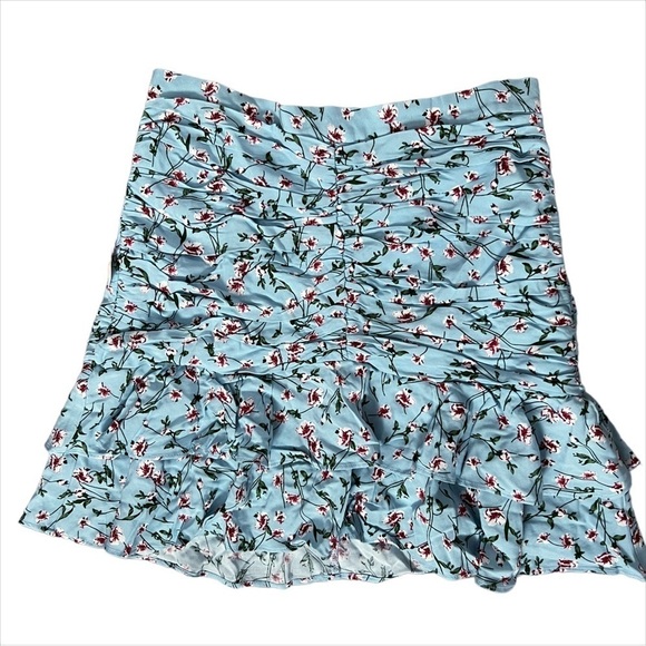 Nwt Bardot Floral Rah Rah Skirt in Sky Roses Size 6 - Picture 4 of 10